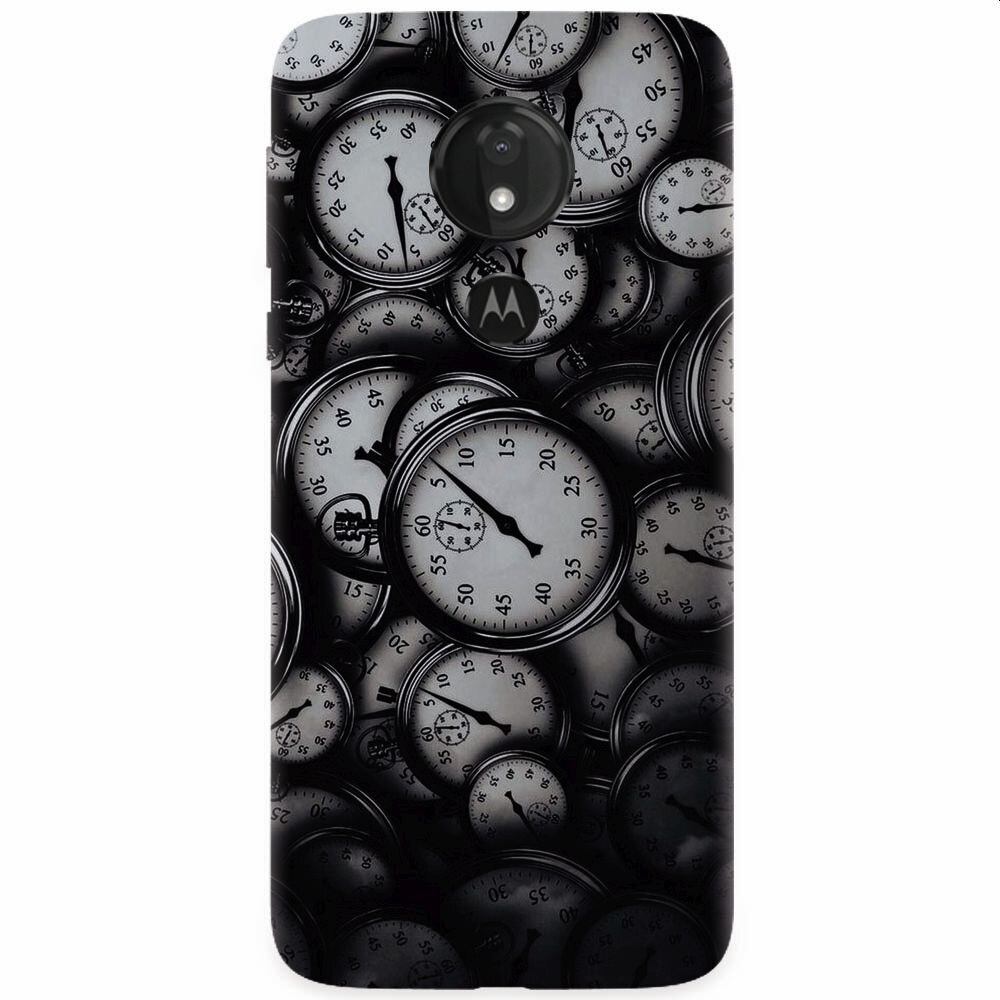 Husa silicon pentru Motorola Moto G7 Power, Clocks Bw