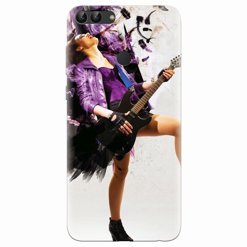 Husa silicon pentru Huawei P Smart, Rock Music Girl