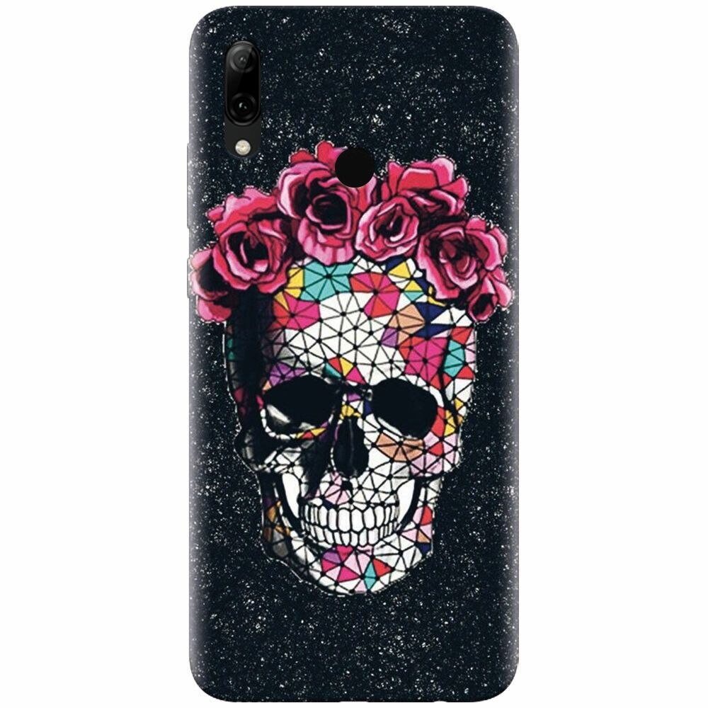 Husa silicon pentru Huawei P Smart Z, Colorful Skull Roses Space
