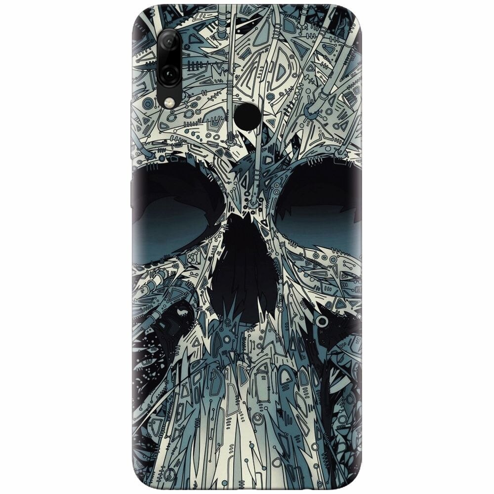 Husa silicon pentru Huawei P Smart Z, Abstract Skull Artwork Illustration
