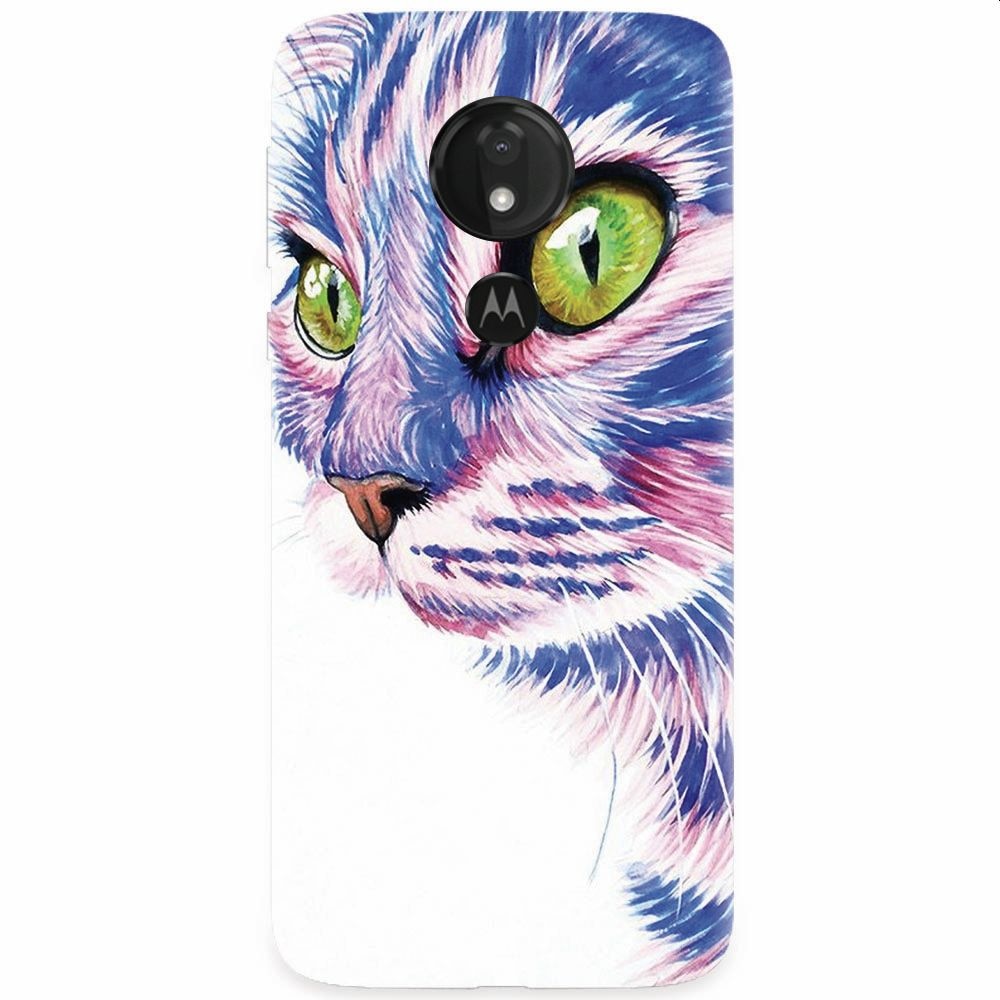 Husa silicon pentru Motorola Moto G7, Colorfull Cat