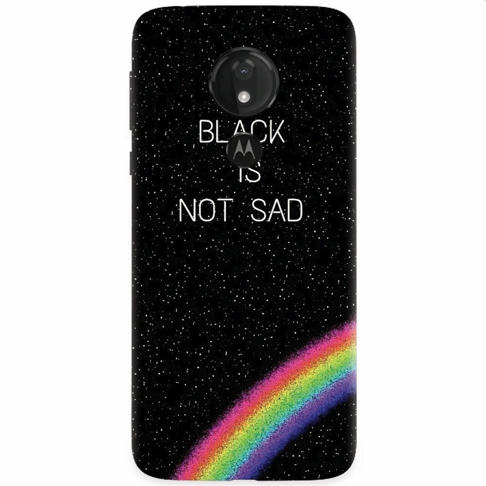 Husa silicon pentru Motorola Moto G7 Power, Black Is Not Sad