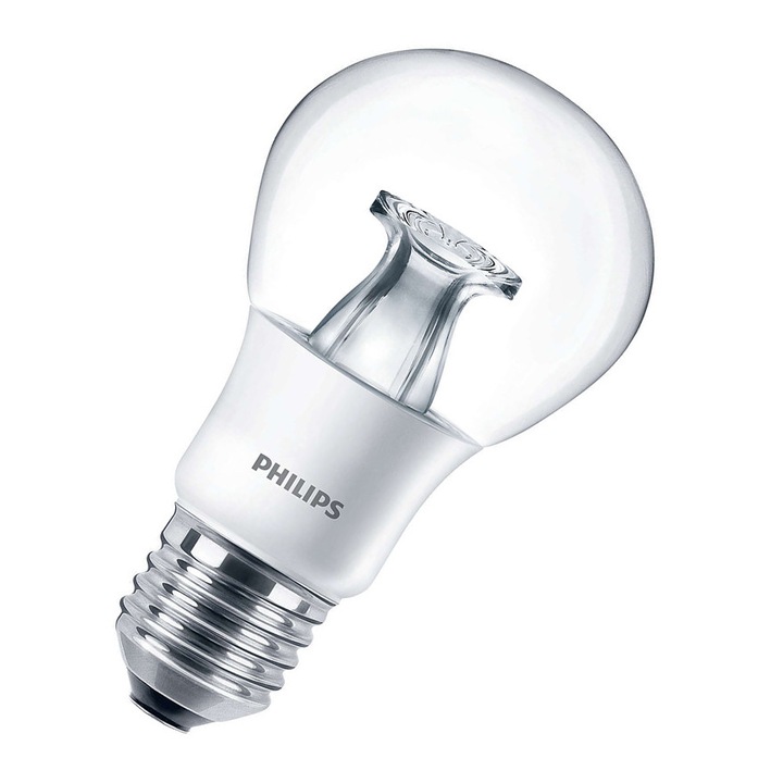 Bec led Philips , Dimmabil , E27 , 40W , 470 lumeni , A+ , clar , lumina calda