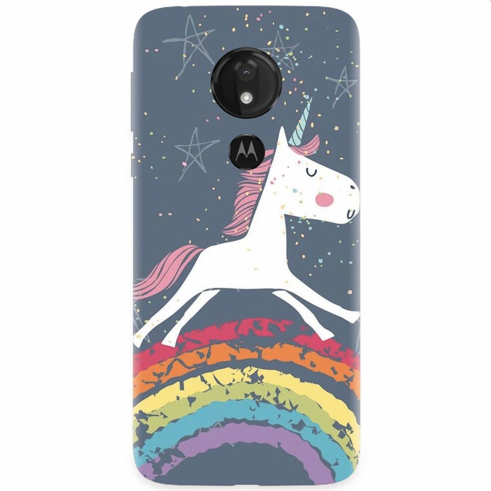 Husa silicon pentru Motorola Moto G7 Power, Unicorn Rainbow