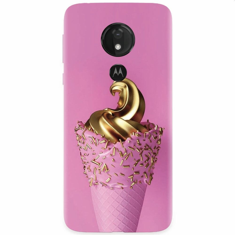 Husa silicon pentru Motorola Moto G7 Power, Icecream Gold