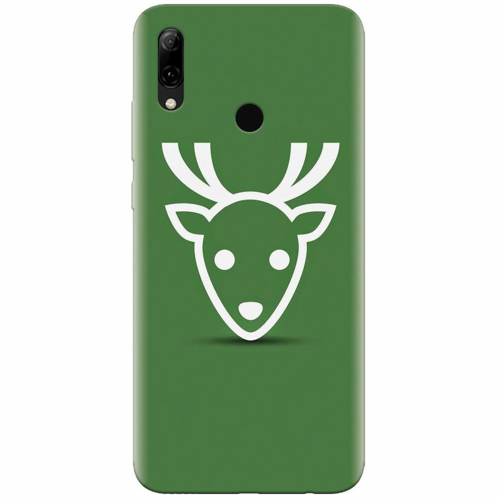 Husa silicon pentru Huawei P Smart Z, Minimal Reindeer Illustration Green