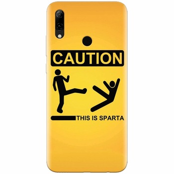 Husa silicon pentru Huawei P Smart Z, This Is Sparta Funny Illustration Husa silicon pentru Huawei P Smart Z, This Is Sparta Funny Illustration