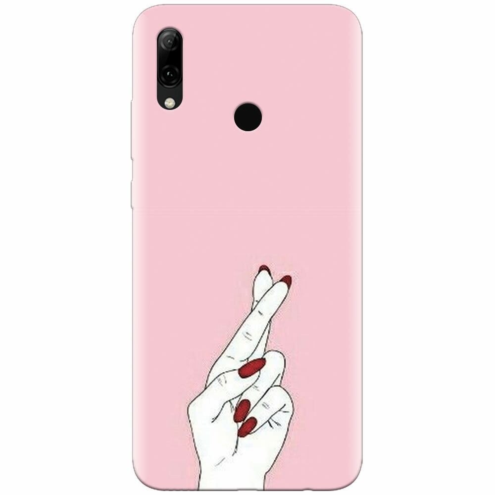 Husa silicon pentru Huawei P Smart Z, Pink Finger Cross
