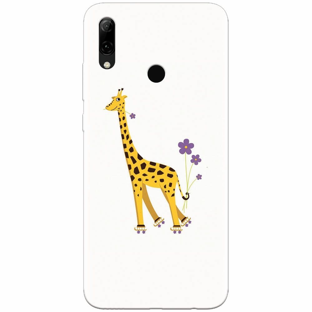Husa silicon pentru Huawei P Smart Z, Rollerskating Girafe Illustration