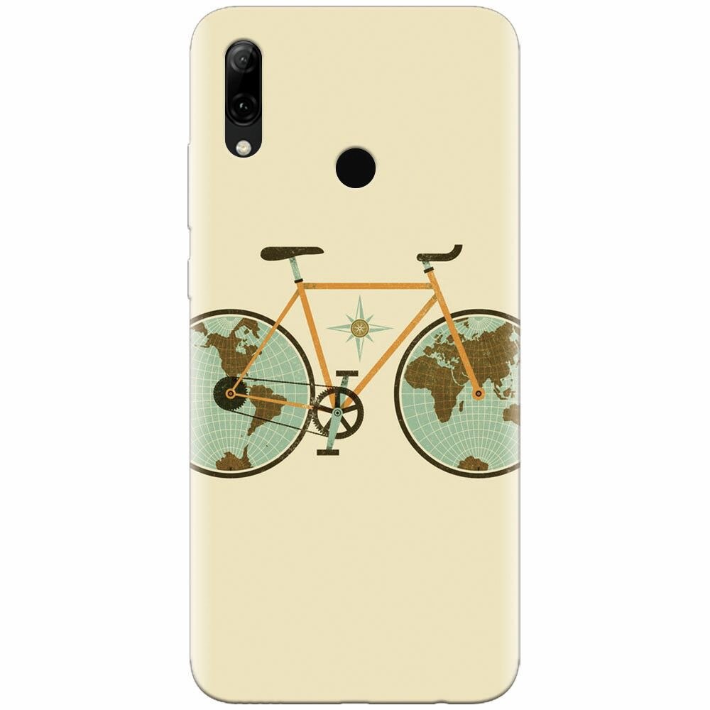 Husa silicon pentru Huawei P Smart Z, Retro Bicycle Illustration