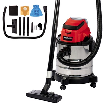 Aspirator umed/uscat Einhell Power X-Change TC-VC 18/20 Li S - Solo, 18 V, vas inox 20 L, 8 Kpa, furtun 1.5 m, accesorii incluse, fara acumulator/incarcator Aspirator umed/uscat Einhell Power X-Change TC-VC 18/20 Li S - Solo, 18 V, vas inox 20 L, 8 Kpa, furtun 1.5 m, accesorii incluse, fara acumulator/incarcator
