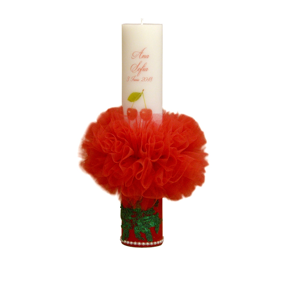 Lumanare de botez personalizata Cherry