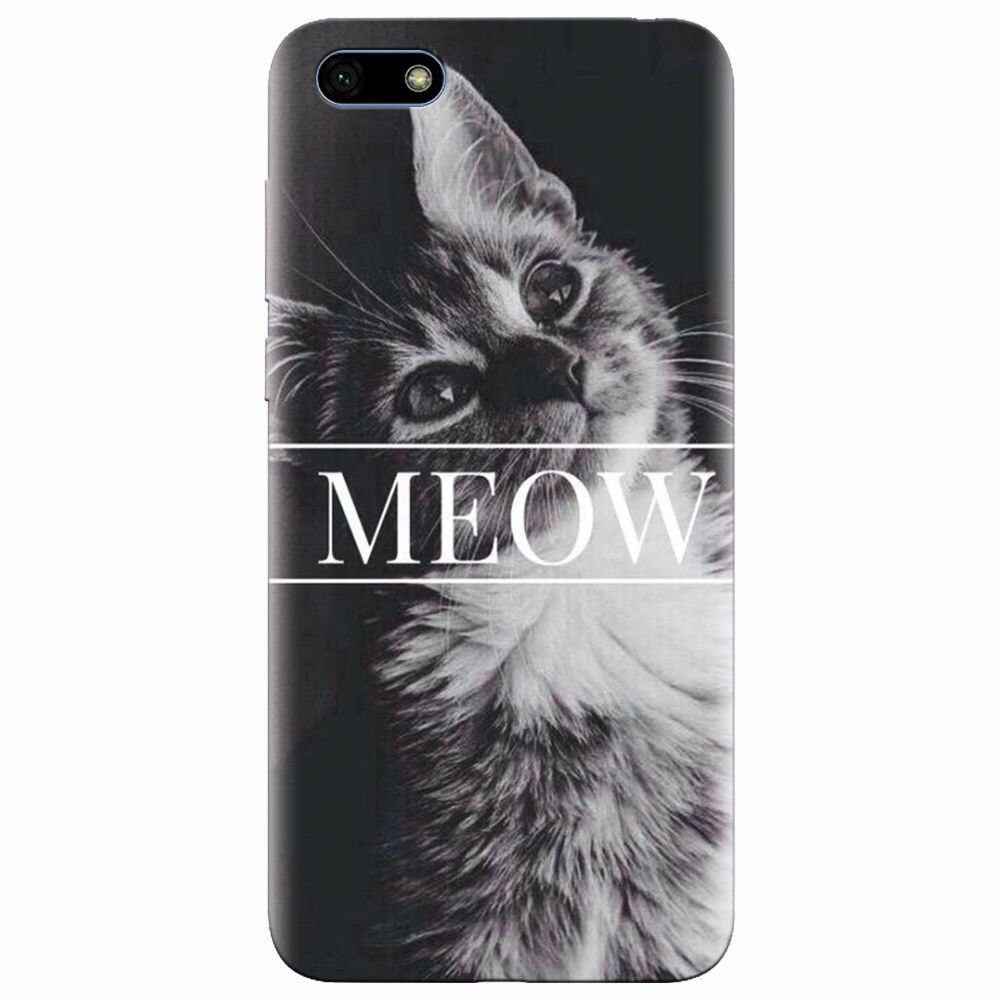 Husa silicon pentru Huawei Y5 2018, Meow Cute Cat