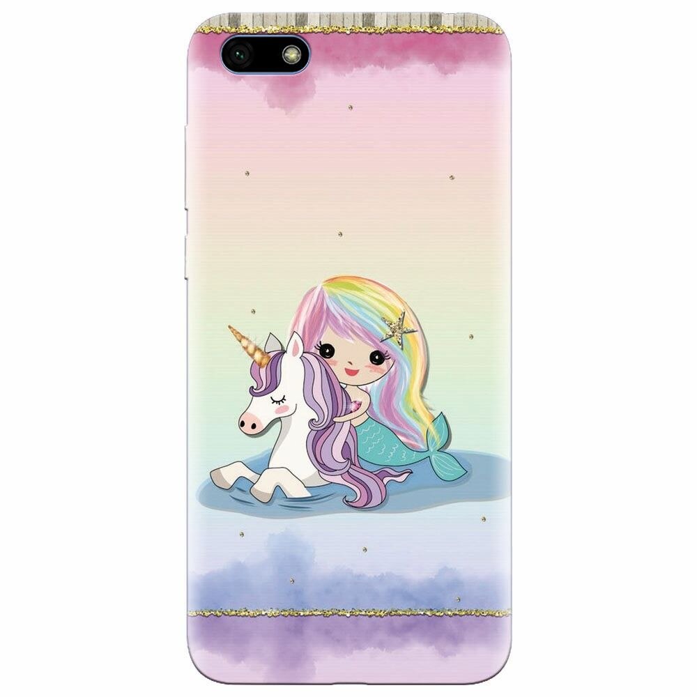 Husa silicon pentru Huawei Y5 2018, Mermaid Unicorn Play