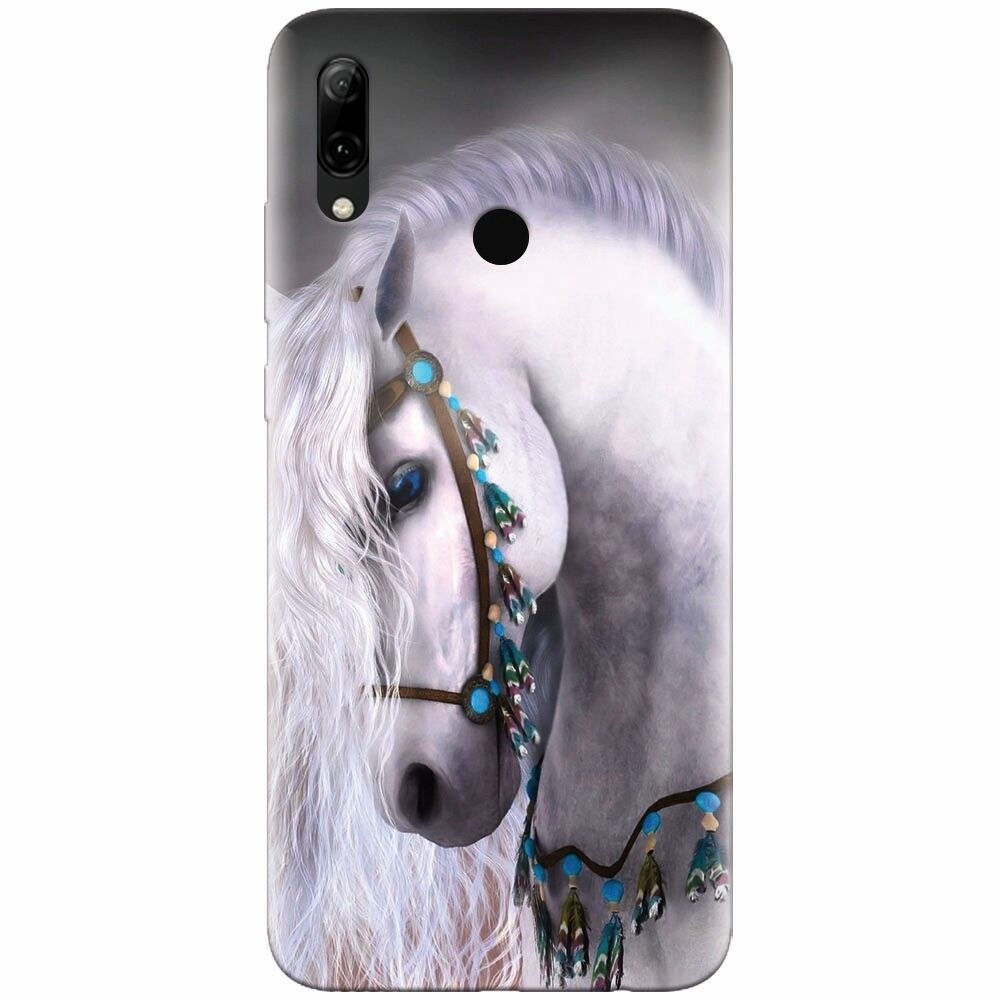 Husa silicon pentru Huawei P Smart Z, White Horse