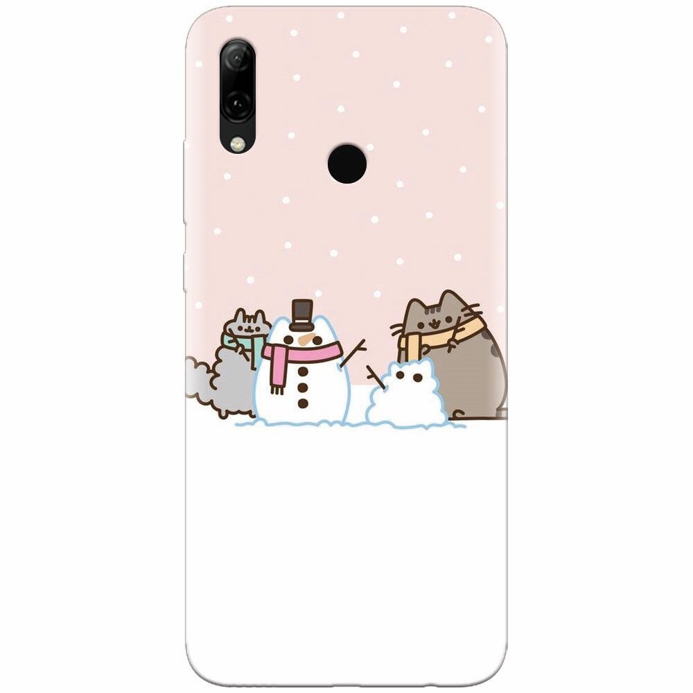 Husa silicon pentru Huawei P Smart Z, Cat And Snowman