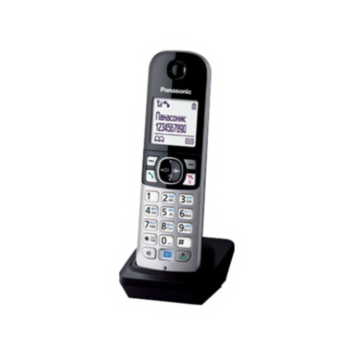 Receptor suplimentar pentru telefon fara fir, KX-TGA681FXB, Panasonic, compatibil cu seriile KX-TG6811, KX-TG6821