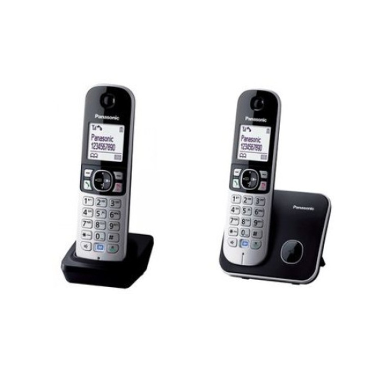 Telefon Panasonic Dect KX-TG6811FXB, Caller ID, Negru + Receptor suplimentar KX-TGA681FXB