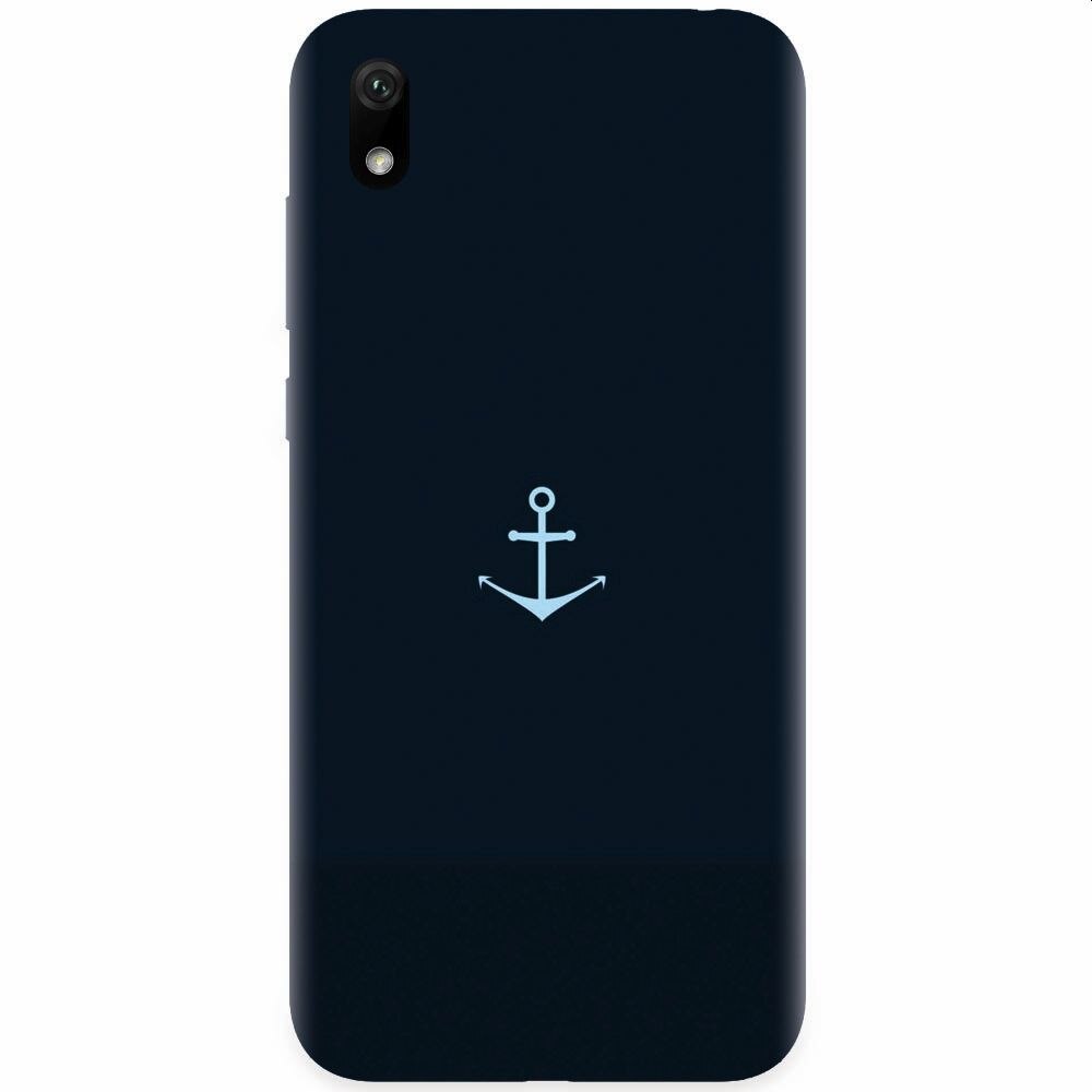 Husa silicon pentru Xiaomi Redmi 7A, Blue Navy Anchor Illustration Flat