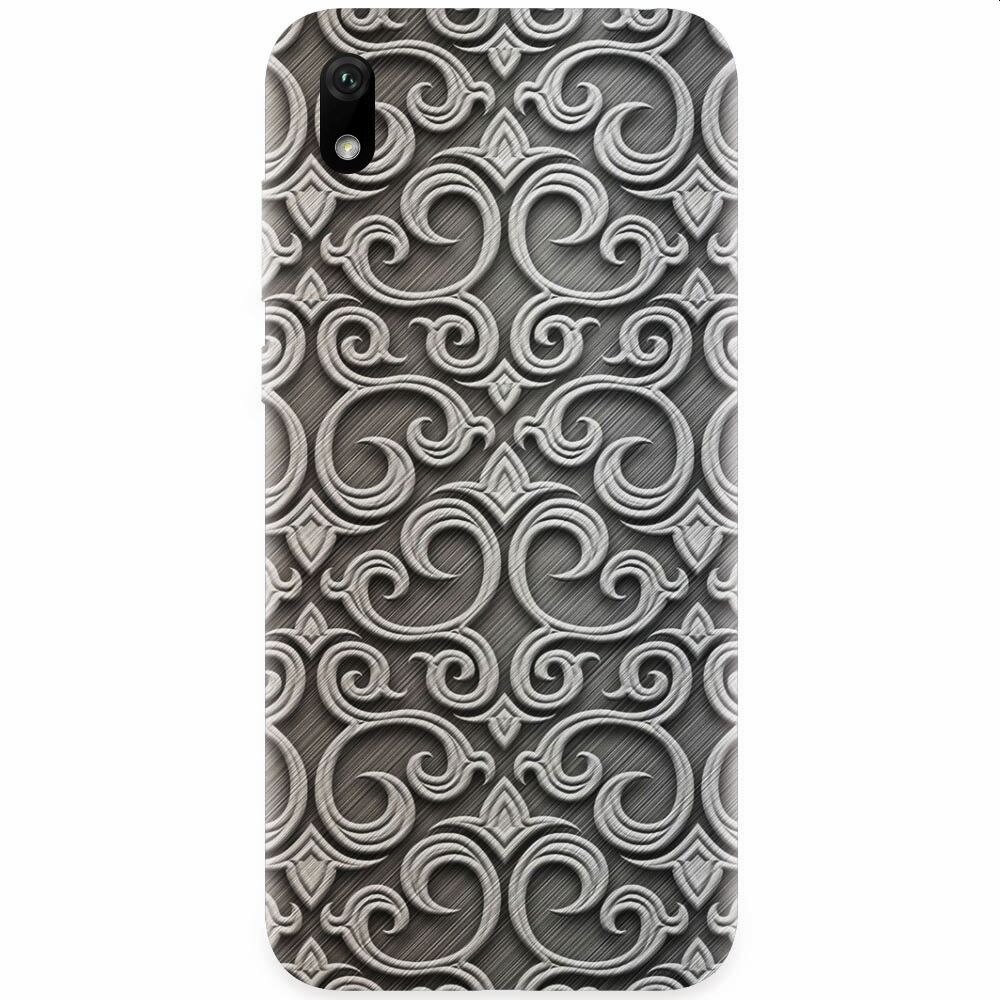Husa silicon pentru Xiaomi Redmi 7A, Baroque Silver Pattern