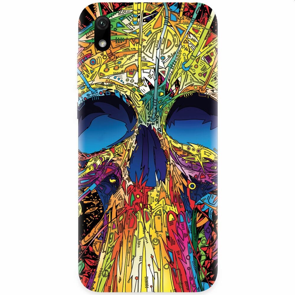 Husa silicon pentru Huawei Y5 2019, Abstract Multicolored Skull