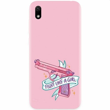 Husa silicon pentru Huawei Y5 2019, Fight Like A Girl Husa silicon pentru Huawei Y5 2019, Fight Like A Girl
