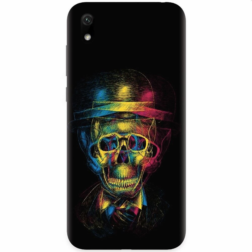 Husa silicon pentru Huawei Y5 2019, Colorfull skull 3d