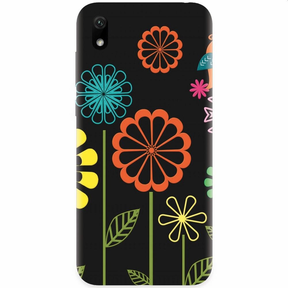 Husa silicon pentru Huawei Y5 2019, Colorful Spring Birds Flowers Vectors