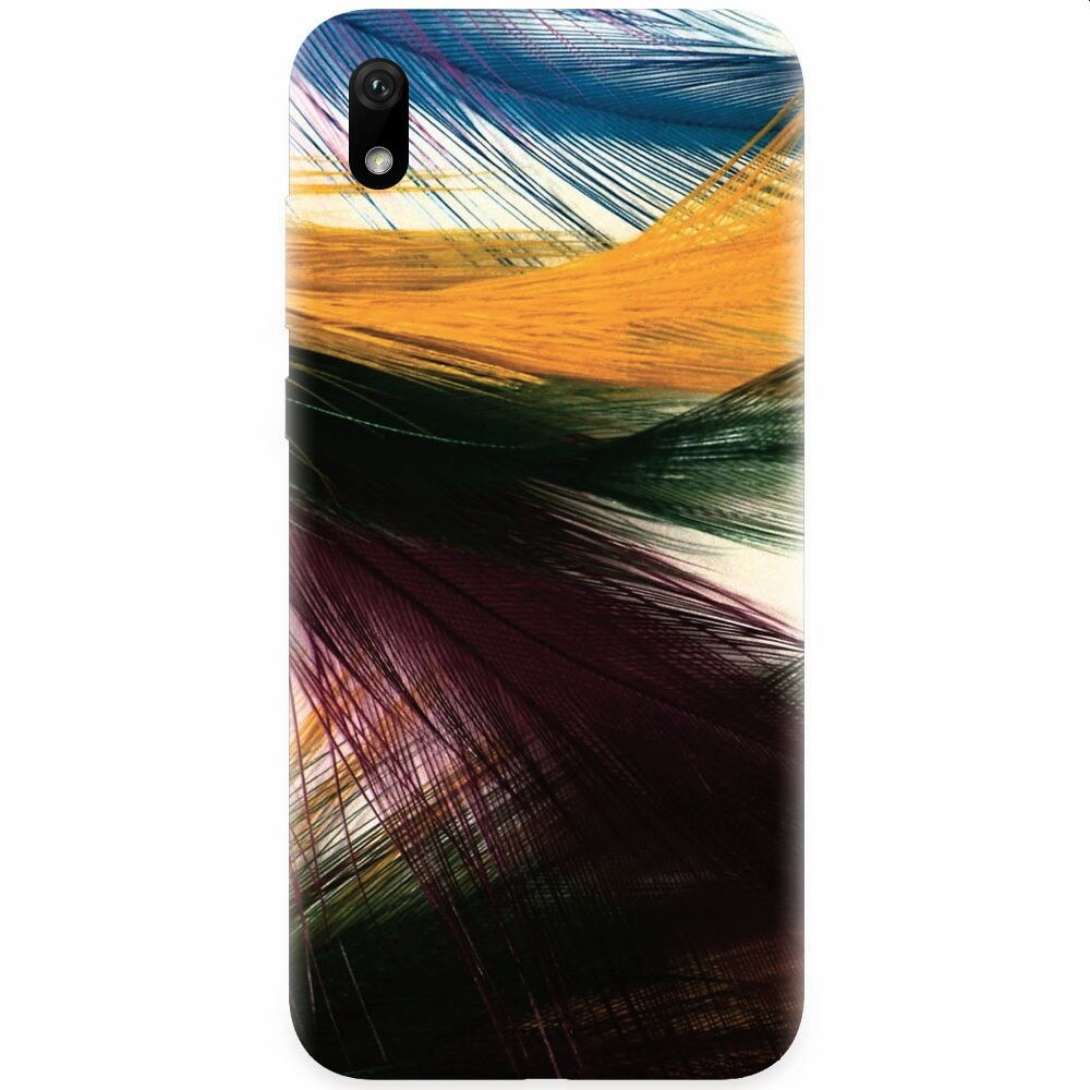 Husa silicon pentru Xiaomi Redmi 7A, Colorful Peacock Feathers