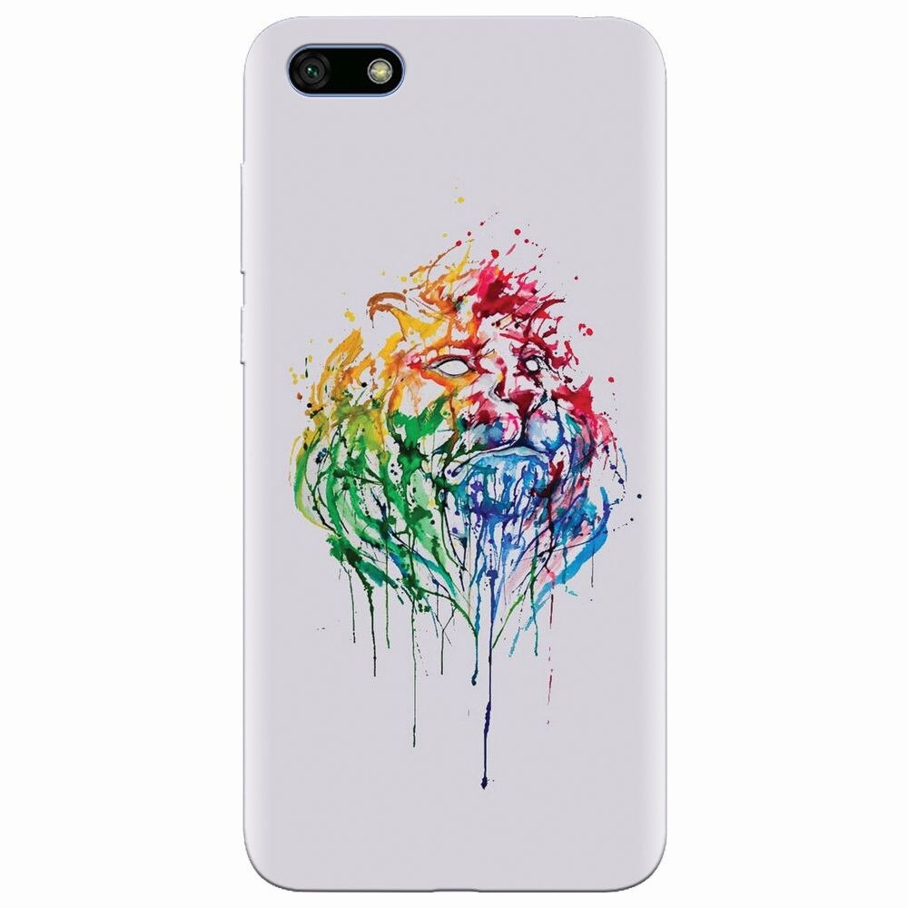 Husa silicon pentru Huawei Y5 2018, Paint Illustration Lion Head