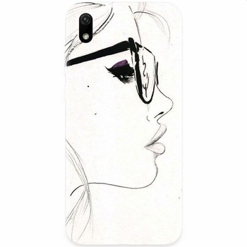 Husa silicon pentru Huawei Y5 2019, Girl Face Husa silicon pentru Huawei Y5 2019, Girl Face