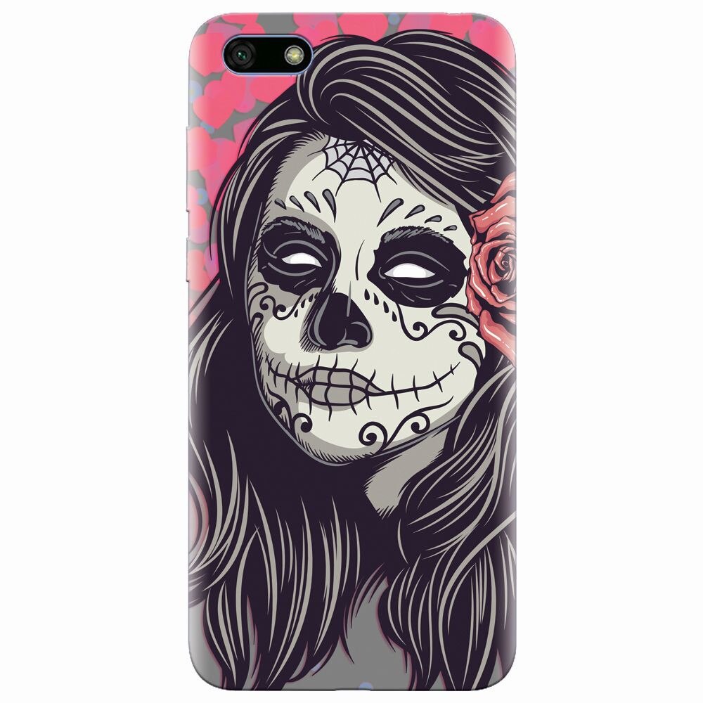 Husa silicon pentru Huawei Y5 2018, Mexican Girl Skull