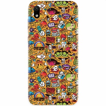 Husa silicon pentru Xiaomi Redmi 7A, Colorful Sticker Illustrations Husa silicon pentru Xiaomi Redmi 7A, Colorful Sticker Illustrations