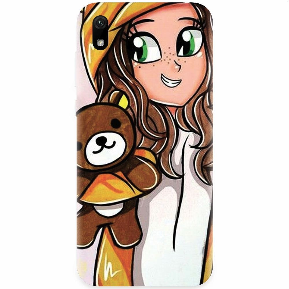 Husa silicon pentru Xiaomi Redmi 7A, Girl With Little Bear