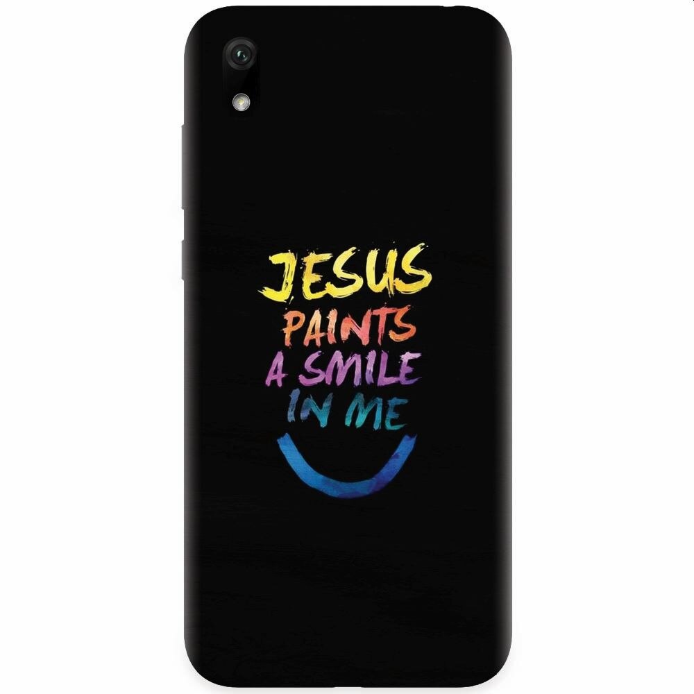 Husa silicon pentru Huawei Y5 2019, Jesus Paints A Smile In Me