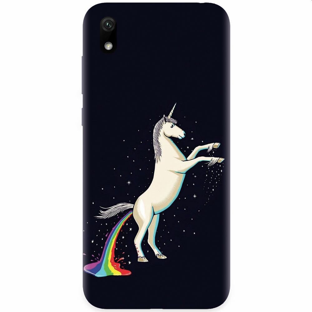 Husa silicon pentru Xiaomi Redmi 7A, Unicorn Shitting Rainbows