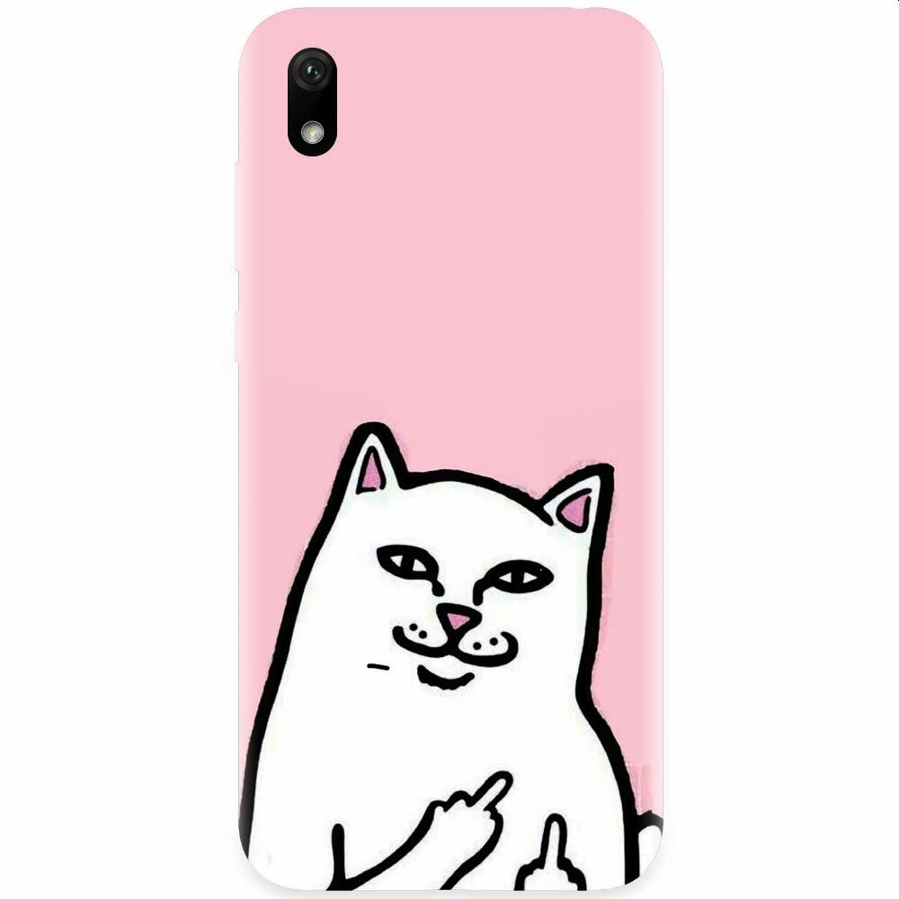 Husa silicon pentru Xiaomi Redmi 7A, White Cat