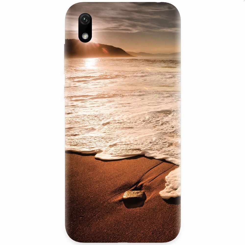 Husa silicon pentru Xiaomi Redmi 7A, Sunset Foamy Beach Wave