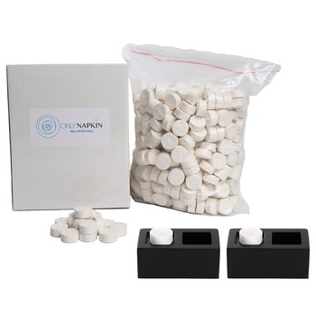 Kit servetele comprimate umede, 500 buc/cutie + 2 suporti rasina Kit servetele comprimate umede, 500 buc/cutie + 2 suporti rasina