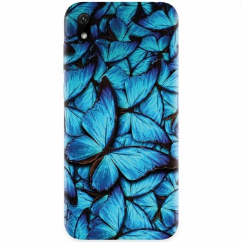 Husa silicon pentru Xiaomi Redmi 7A, Blue Butterfly 101 Husa silicon pentru Xiaomi Redmi 7A, Blue Butterfly 101