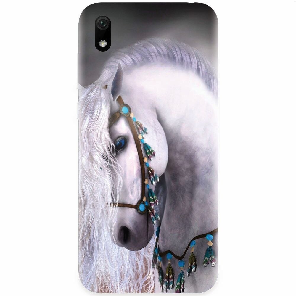Husa silicon pentru Xiaomi Redmi 7A, White Horse