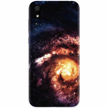 Husa silicon pentru Xiaomi Redmi 7A, Spiral Galaxy Illustration Husa silicon pentru Xiaomi Redmi 7A, Spiral Galaxy Illustration