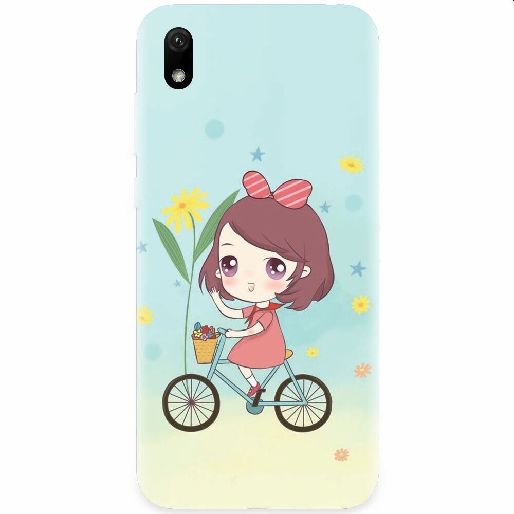 Husa silicon pentru Huawei Y5 2019, Girl And Bike
