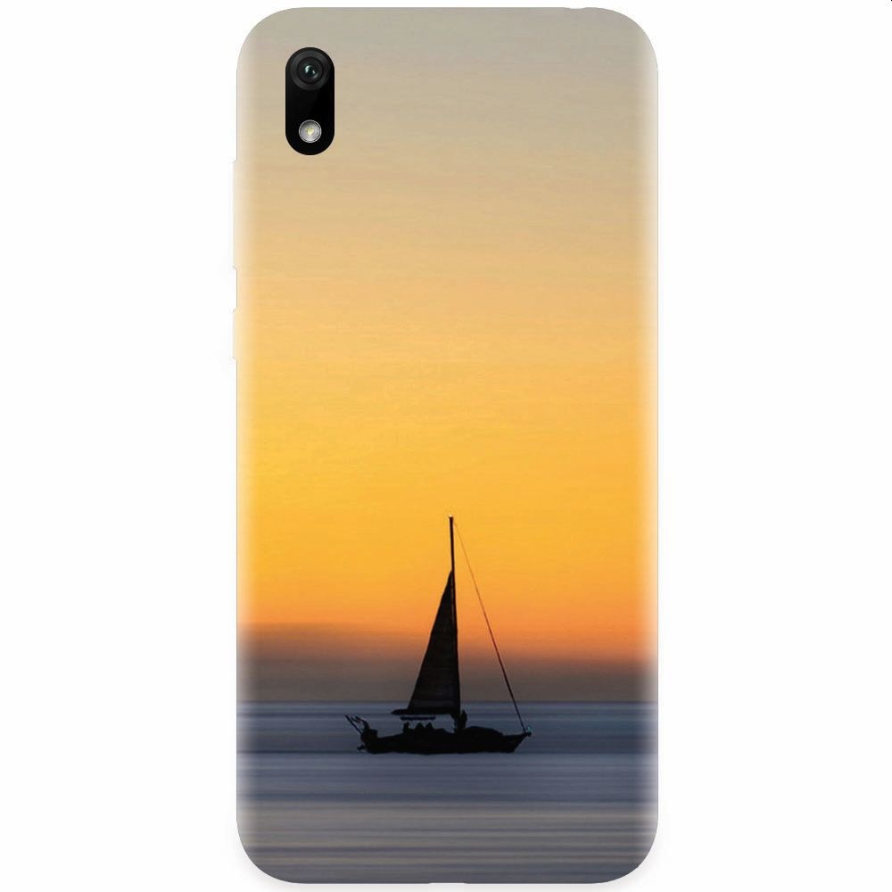 Husa silicon pentru Xiaomi Redmi 7A, Wind Sail Boat Ocean Sunset