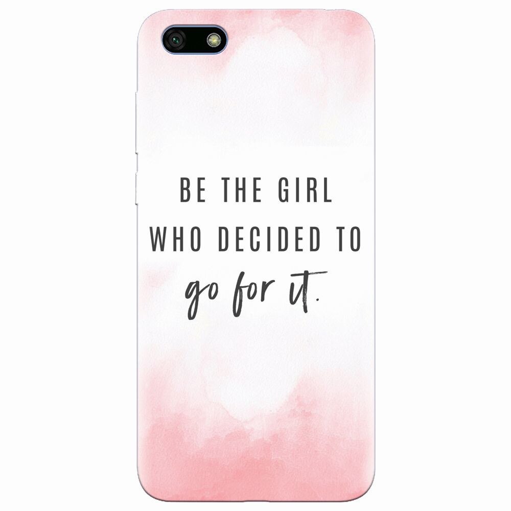 Husa silicon pentru Huawei Y5 2018, Quotes Pink