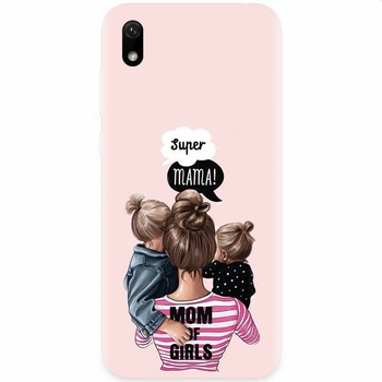 Husa silicon pentru Xiaomi Redmi 7A, Mom Of Girls Husa silicon pentru Xiaomi Redmi 7A, Mom Of Girls