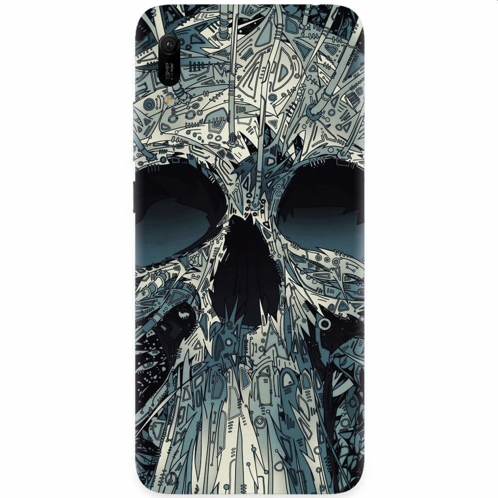Husa silicon pentru Huawei Y6 2019, Abstract Skull Artwork Illustration