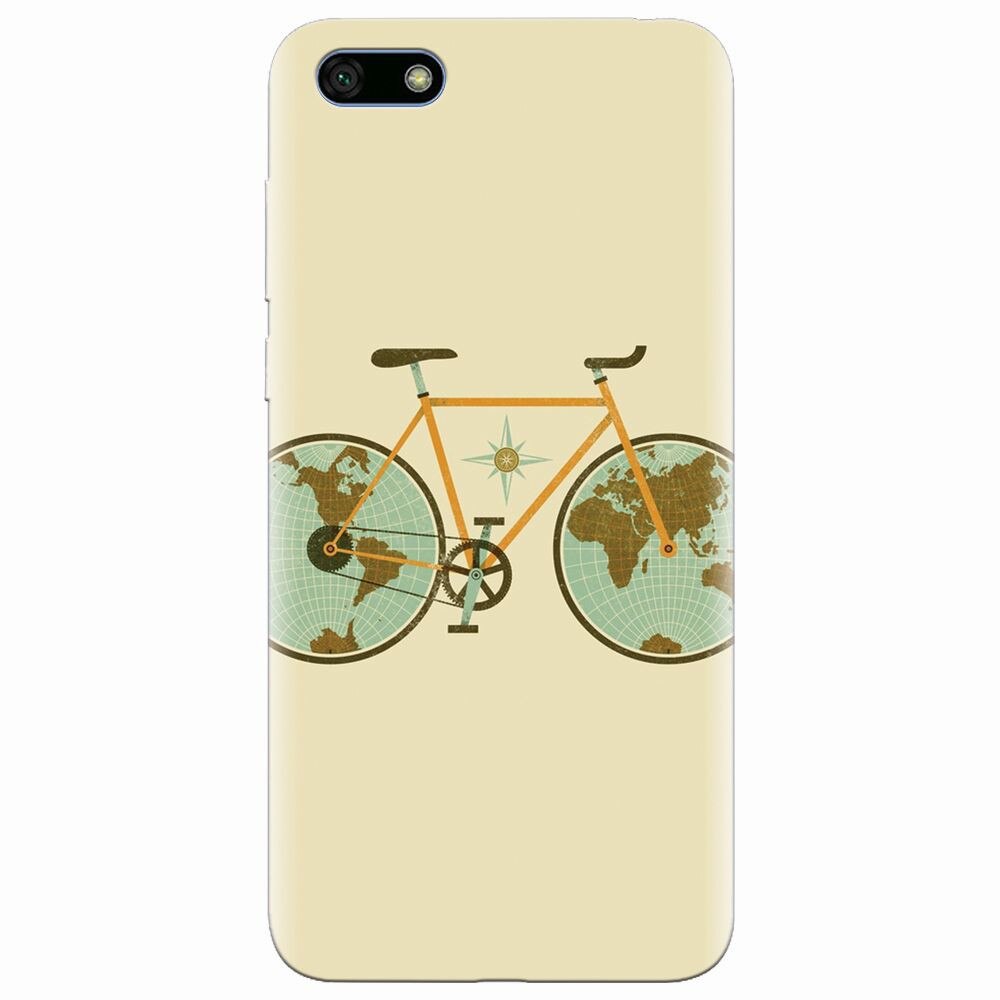 Husa silicon pentru Huawei Y5 2018, Retro Bicycle Illustration