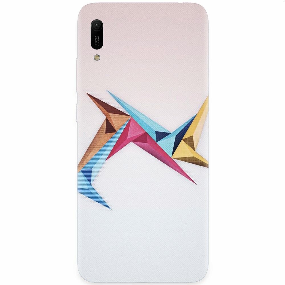 Husa silicon pentru Huawei Y6 2019, Abstract Minimalistic Colors Triangles