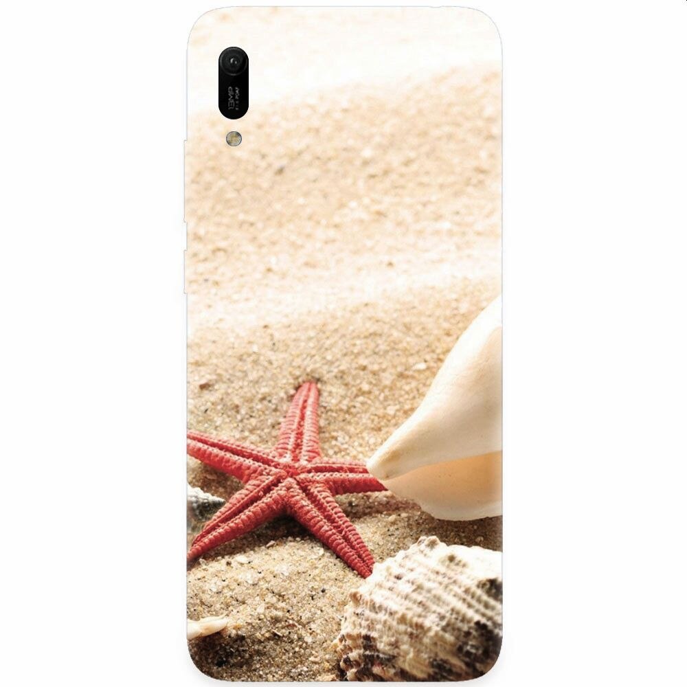 Husa silicon pentru Huawei Y6 2019, Beach Shells And Starfish